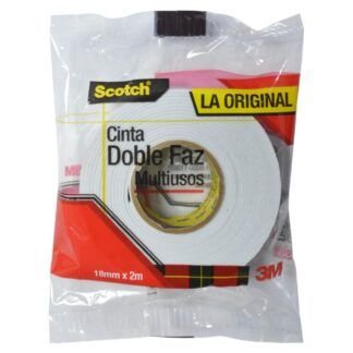 Cinta doble faz 3m scotch 12mm x 2 mts