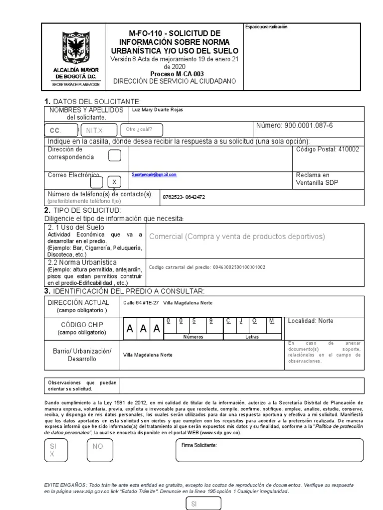 solicite el estado actual de su predio en relación al uso del suelo