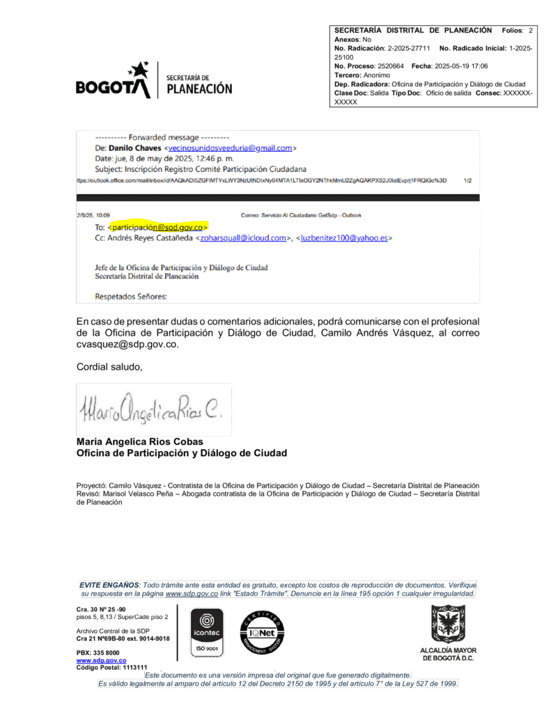 Aprobación Comité de Participación Ciudadana A.E. Calle 72