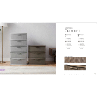 Comoda Crochet 5 y 3 Niveles MQ Home
